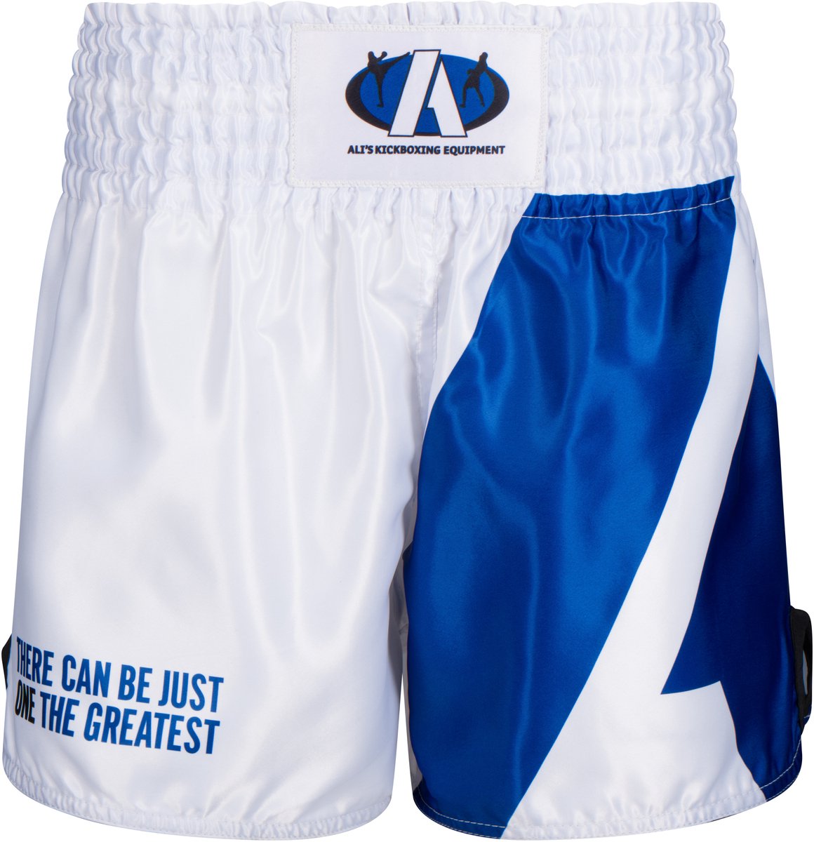 Ali’s Fightgear "Legacy" – Kickboksbroekje / Fightshort – Maat XL – Heren & Dames – MMA & Boksen – Training & Wedstrijden – Blauw / Wit