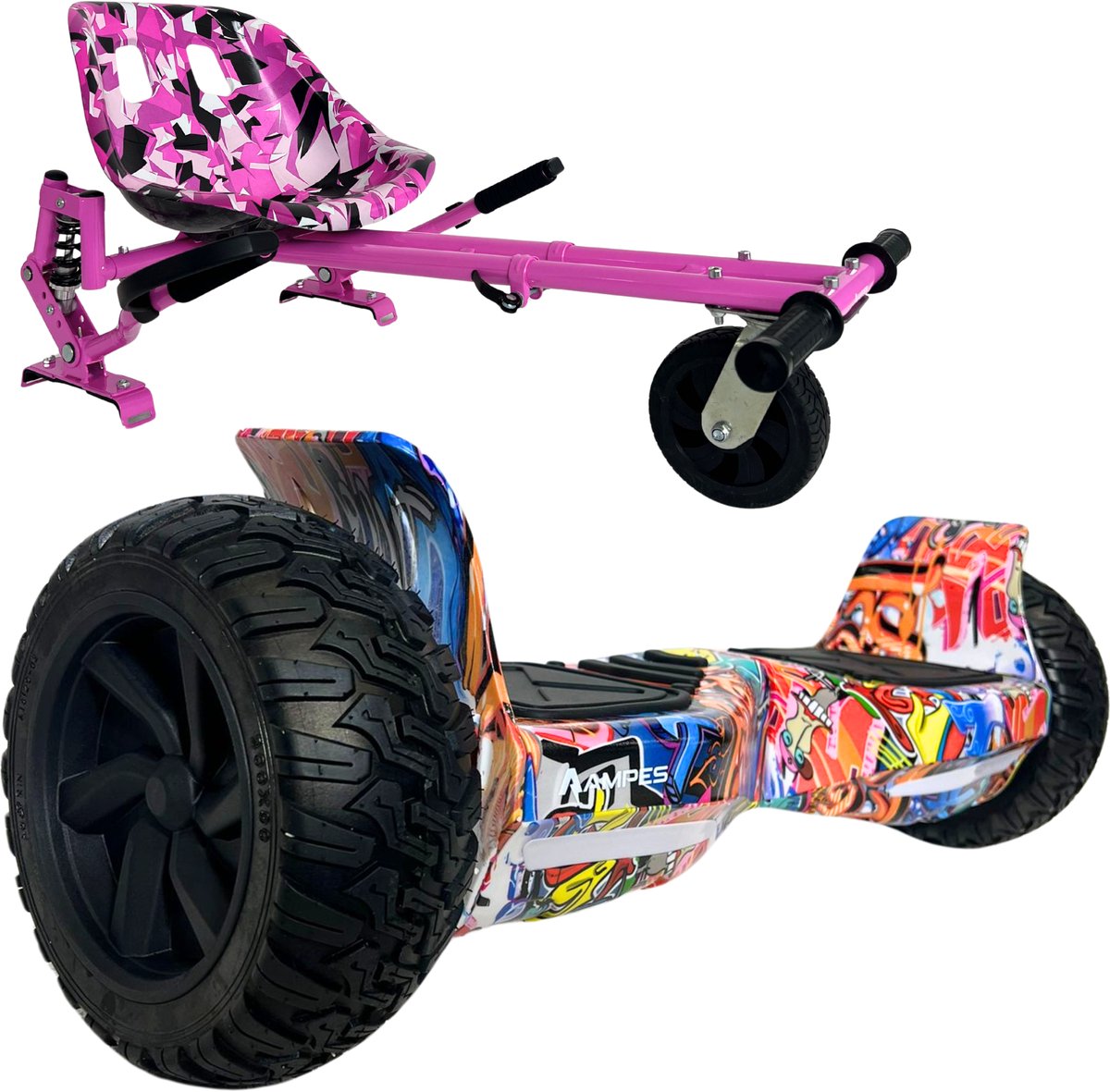 8,5 Off Road Hoverboard Graffiti + Hoverkart Vering Roze