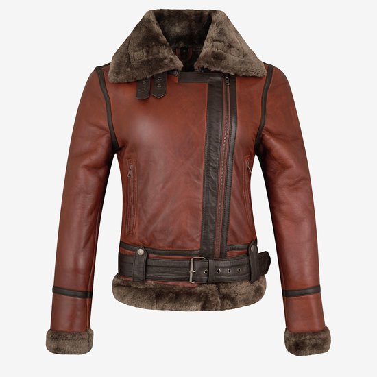 URBAN 5884 Cowboyhoed van echt leer, westernhoed voor heren en dames van echt rundleer, vormbare rand en verstelbare kinriem, Bruin, S