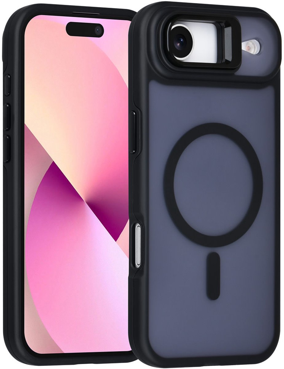 TUNIQ Back cover voor iPhone 17 Air - MagSafe - Met Camerastand - Zwart