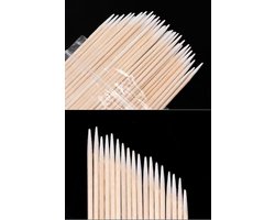 100 stuks puntige wattenstaafjes - ideaal voor make-up, cosmetica, tatoeages, wenkbrauwen en nagels - wit