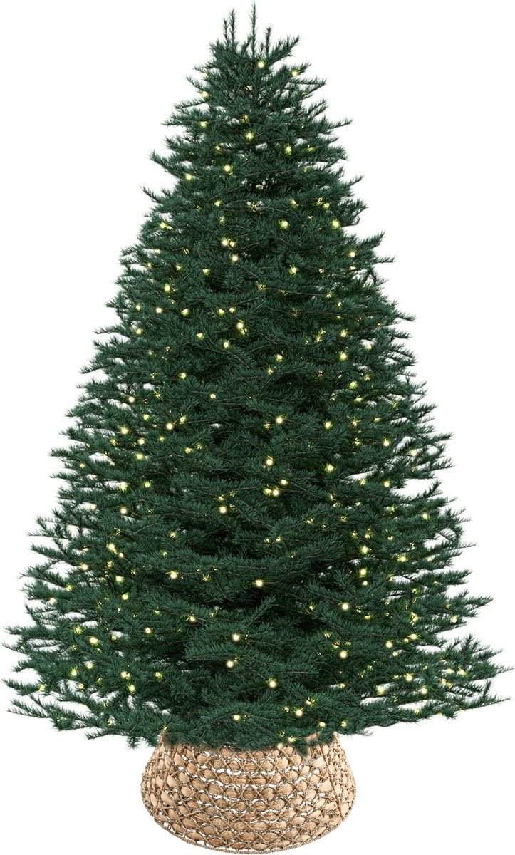 Meisterhome Kerstboommand - Kerstboomrok van natuurlijke Zeegrass - Ø 60 cm - Decoratieve hoes om de kerstboomstandaard - Kerstboomring - kraag Kerstboomrok - H23 x Ø60 cm - Zeegras - Naturel Bruin 3 elementen – foto 6
