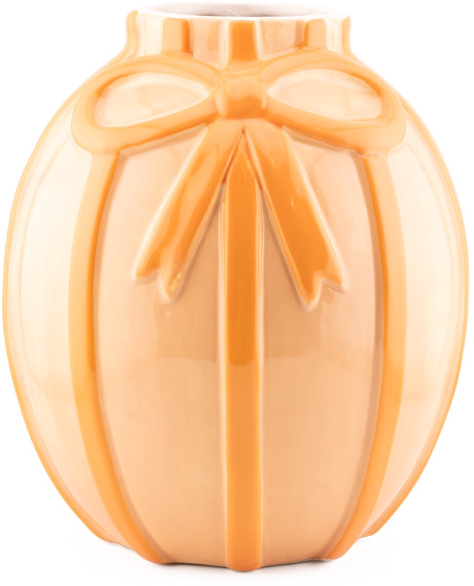homebound by ky Aardewerk vaas bows peach | bloemenvaas Oranje