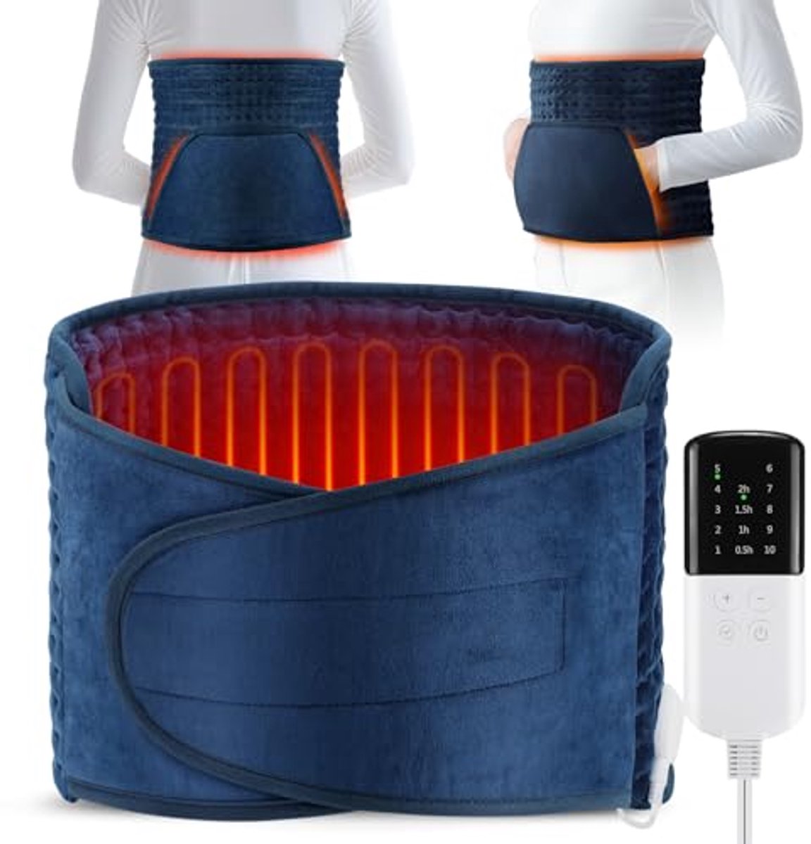 Elektrisch verwarmingskussen voor rugpijn verlichting - 30 x 127 cm met 10 verwarmingsniveaus en automatische uitschakeling