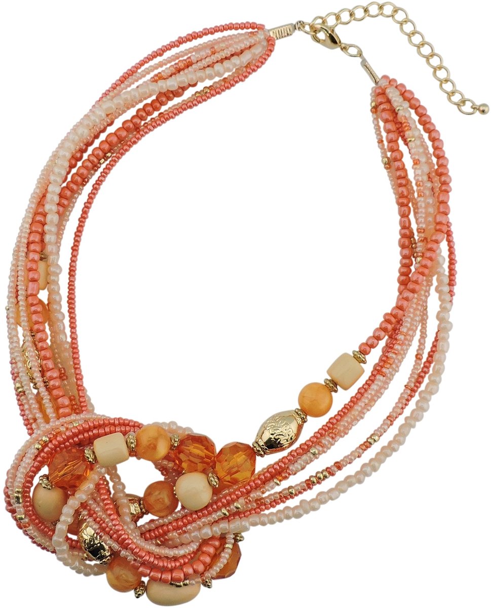 Seed Beads Multilayer Statement Collar Necklace (NK-10345), Acrylic, Not Known