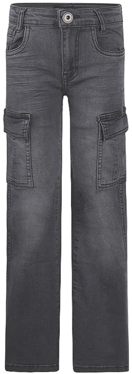 No Way Monday meisjes wide jeans donkergrijs