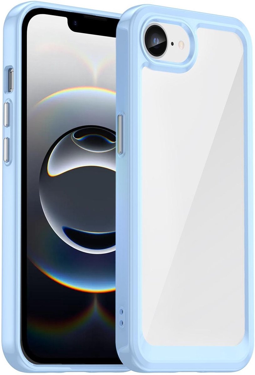 Hoesje geschikt voor Apple iPhone 16e - Phonesta Acrylic Hybrid Back Cover - Blauw