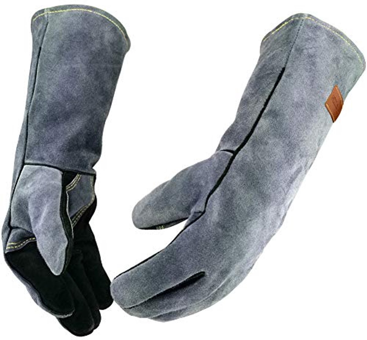 Vuurbestendige leren werkhandschoenen voor barbecue en oven - man en vrouw - 40 cm - XL
