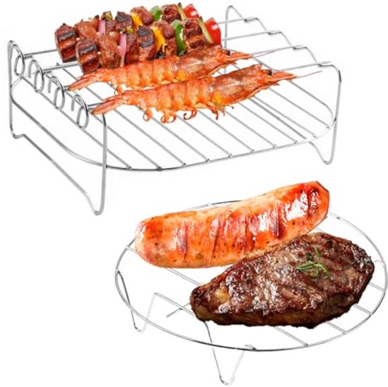 Bakplaat met afdruiprek, braadpan voor luchtfriteuse van