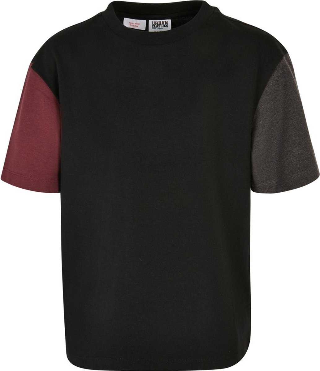 Urban Classics Organic Oversized Colorblock Kinder T-shirt Kids 134/140 Zwart
