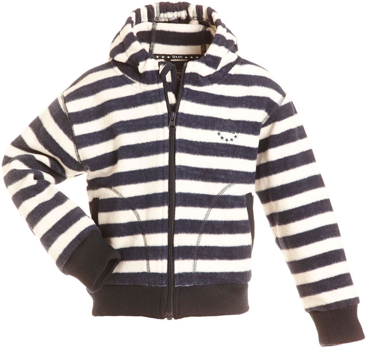 BMS Kids Antarctic Clima-Fleece College Kinderjas Navy/Wit blokstrepen