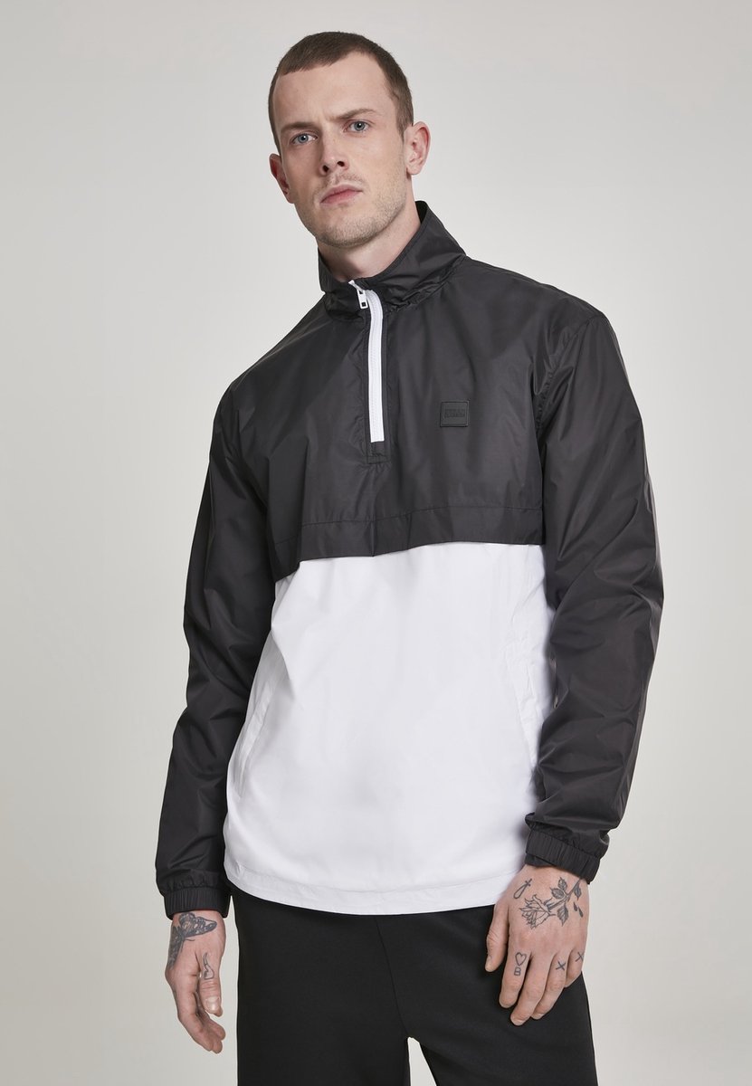 Urban Classics Stand Up Collar Pull Over Jacket M Zwart