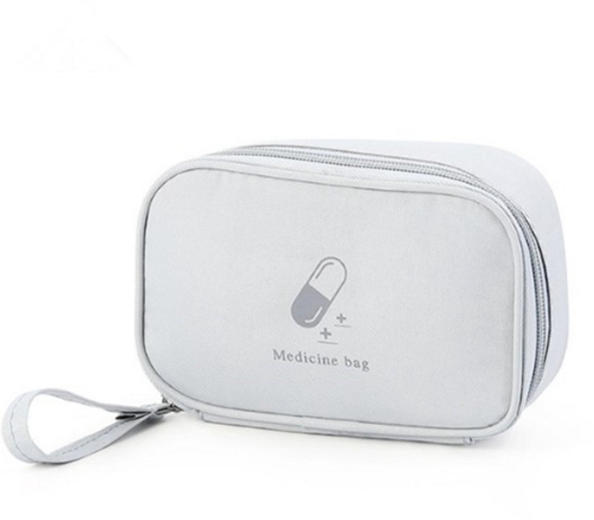 Medicijnentasje – Compact Medicatie Opbergtas – Organizer Voor Pillen & Tabletten – Reistas Voor Medicijnen – Handige Medicatiehouder – Grijs