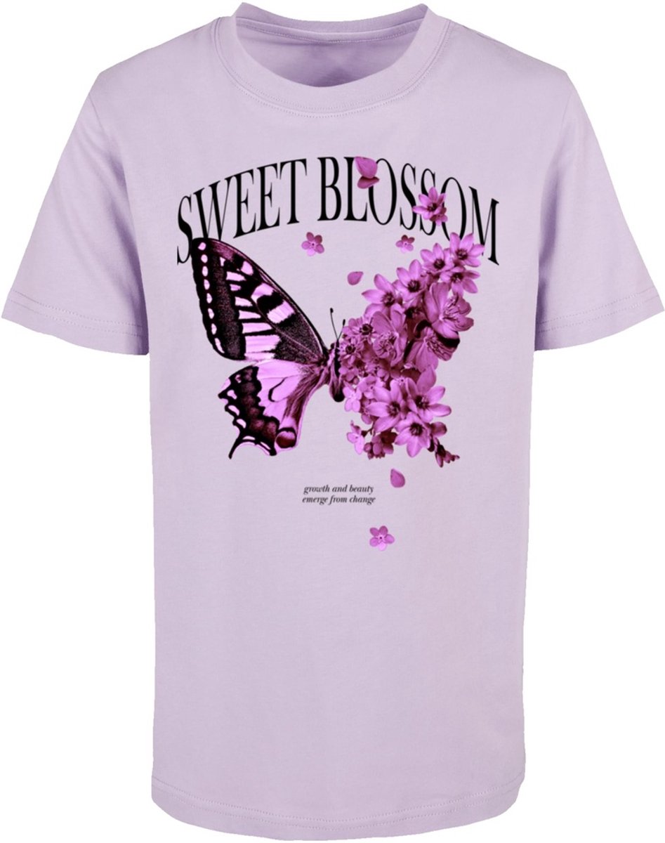 Mister Tee Sweet Blossom And Beauty Kinder T-shirt Kids 158/164 Paars