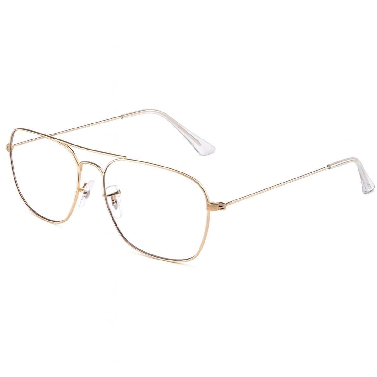 Blauw Licht Blokkerende Bril - Computerbril - Vierkante Bril - Oogbescherming - Anti Reflectie - UV400 Bescherming - Lichtgewicht Metalen Frame - Unisex - Videobrillen - Gaming Bril - Zonder Sterkte - Comfortabel - Anti Vermoeidheid - JM