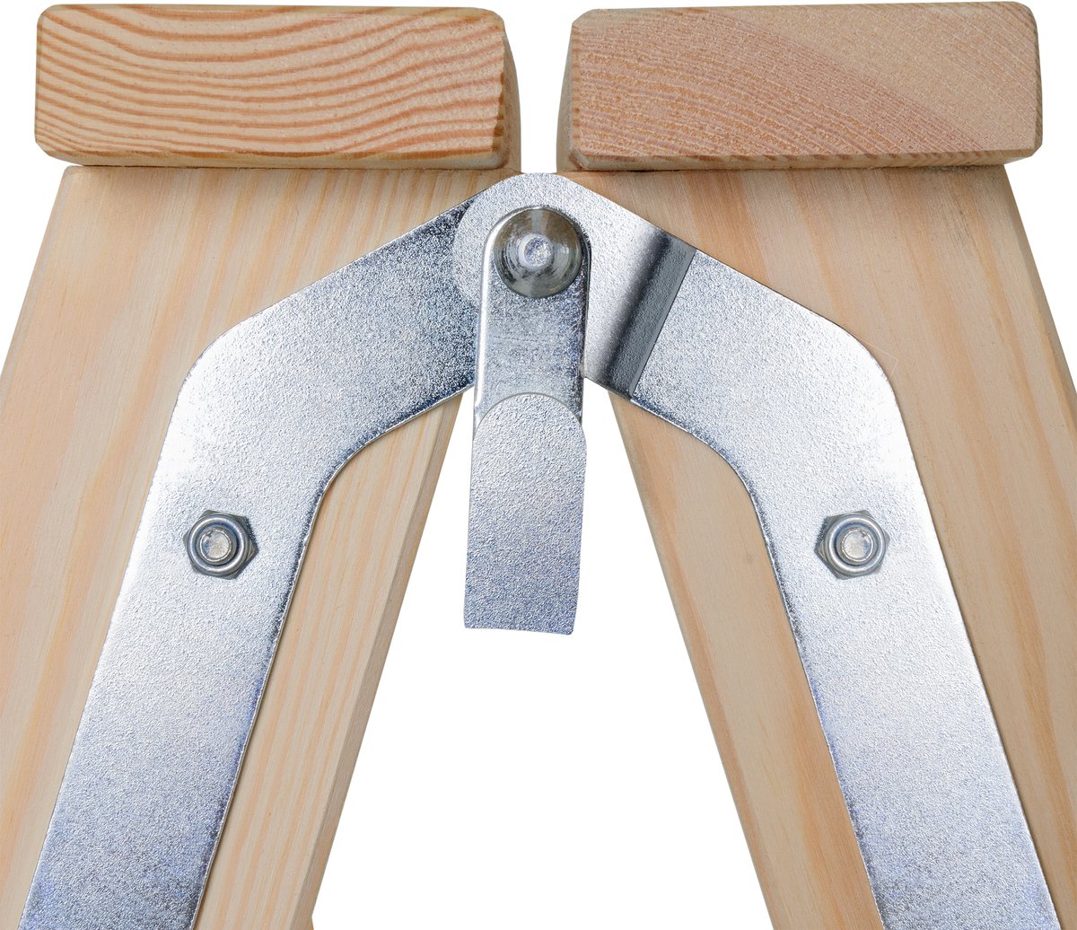 Schildersladder AR15 - gemaakt van vurenhout - geel gelakt - 2-zijdige houten ladder - Handy Stairs