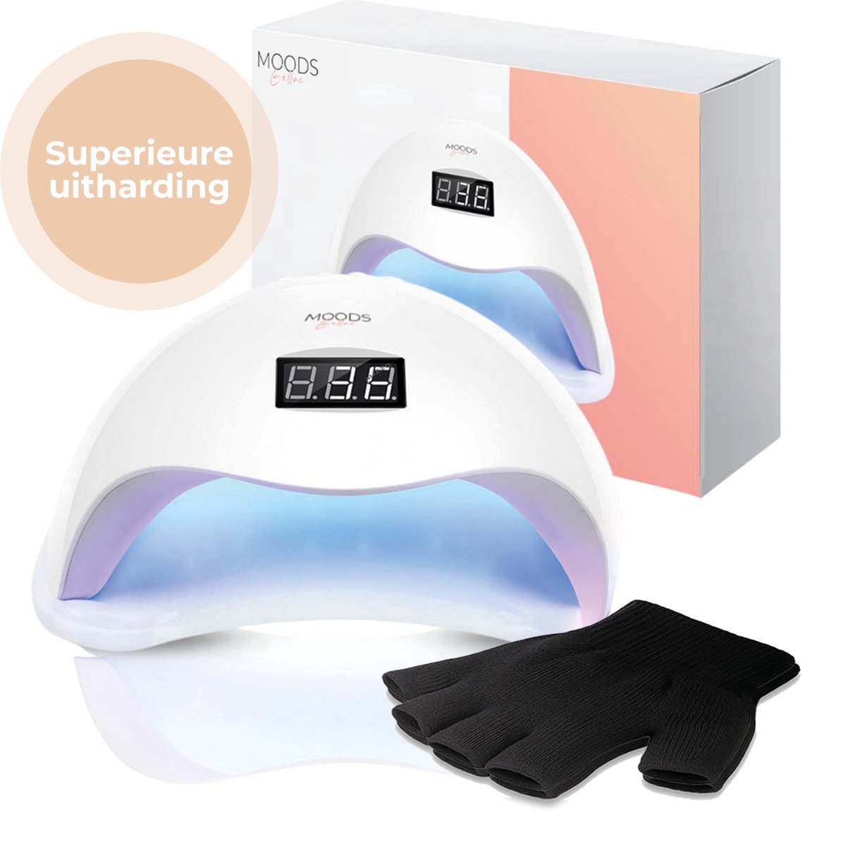 Moods Gellac - Professionele Nagellamp- UV Lamp Gelnagels - Gellak Lamp - Nageldroger - Bedienbaar met Knoppen - Krachtige LED Lamp - Wit