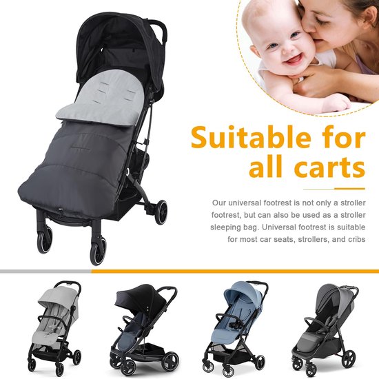 Unyqoos® Universele en warme voetenzak voor kinderwagens met verstelbare ritsen van Unyqoos — afbeelding 5
