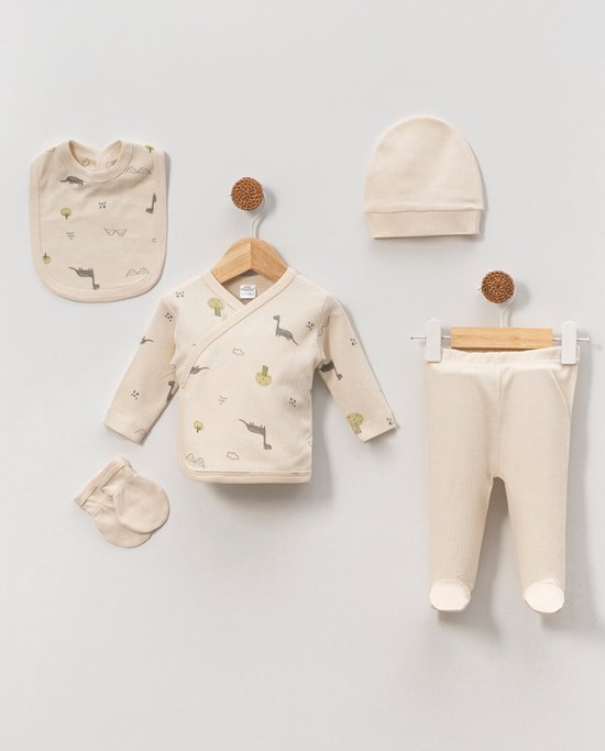 Dino - Ensemble de vêtements 5 pièces pour nouveau- Bébé garçon - Ensemble de vêtements pour nouveau-né - Ensemble nouveau-né - Vêtements de bébé - Cadeau de fête prénatale - Cadeau de maternité