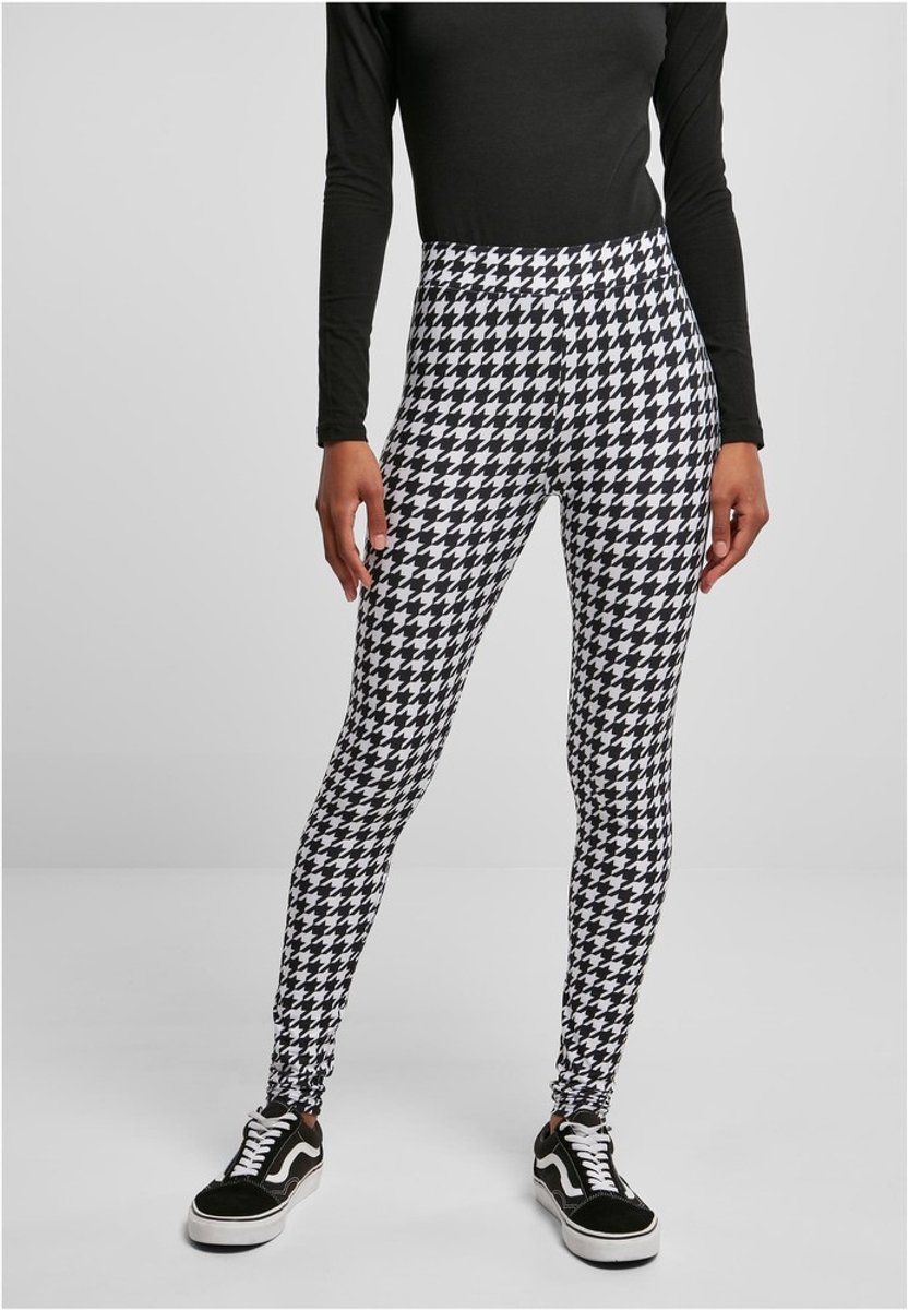 Urban Classics Soft AOP blackhoundstooth Legging XL Zwart