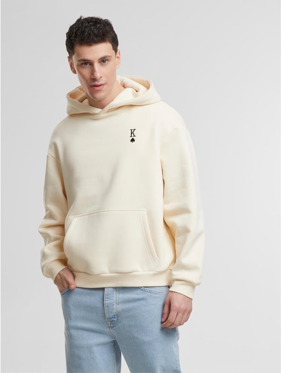 Mister Tee King Card EMB Fluffy Hoodie/trui S Creme