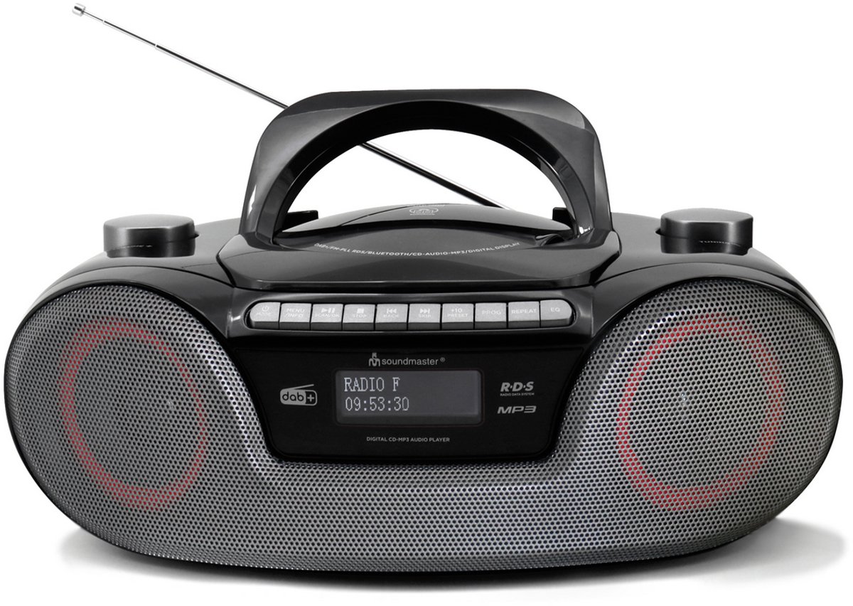 Soundmaster SCD8300SW - Boombox met DAB+/FM-radio, CD, MP3, USB en bluetooth, zwart