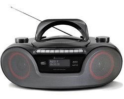 Soundmaster SCD8300SW - Boombox met DAB+/FM-radio, CD, MP3, USB en bluetooth, zwart