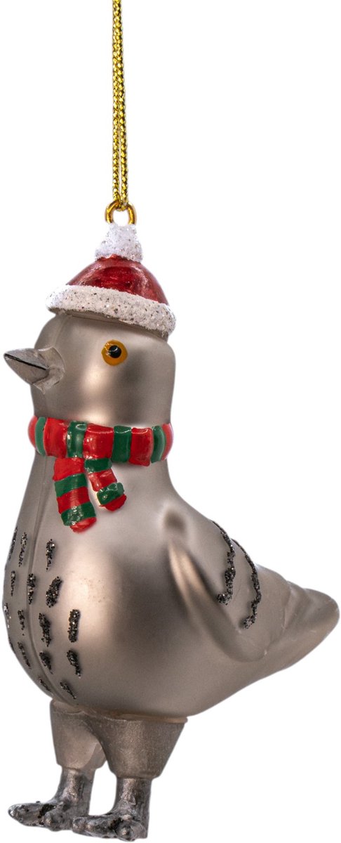 Duif met kerstmuts kerstbal - Sass & Belle