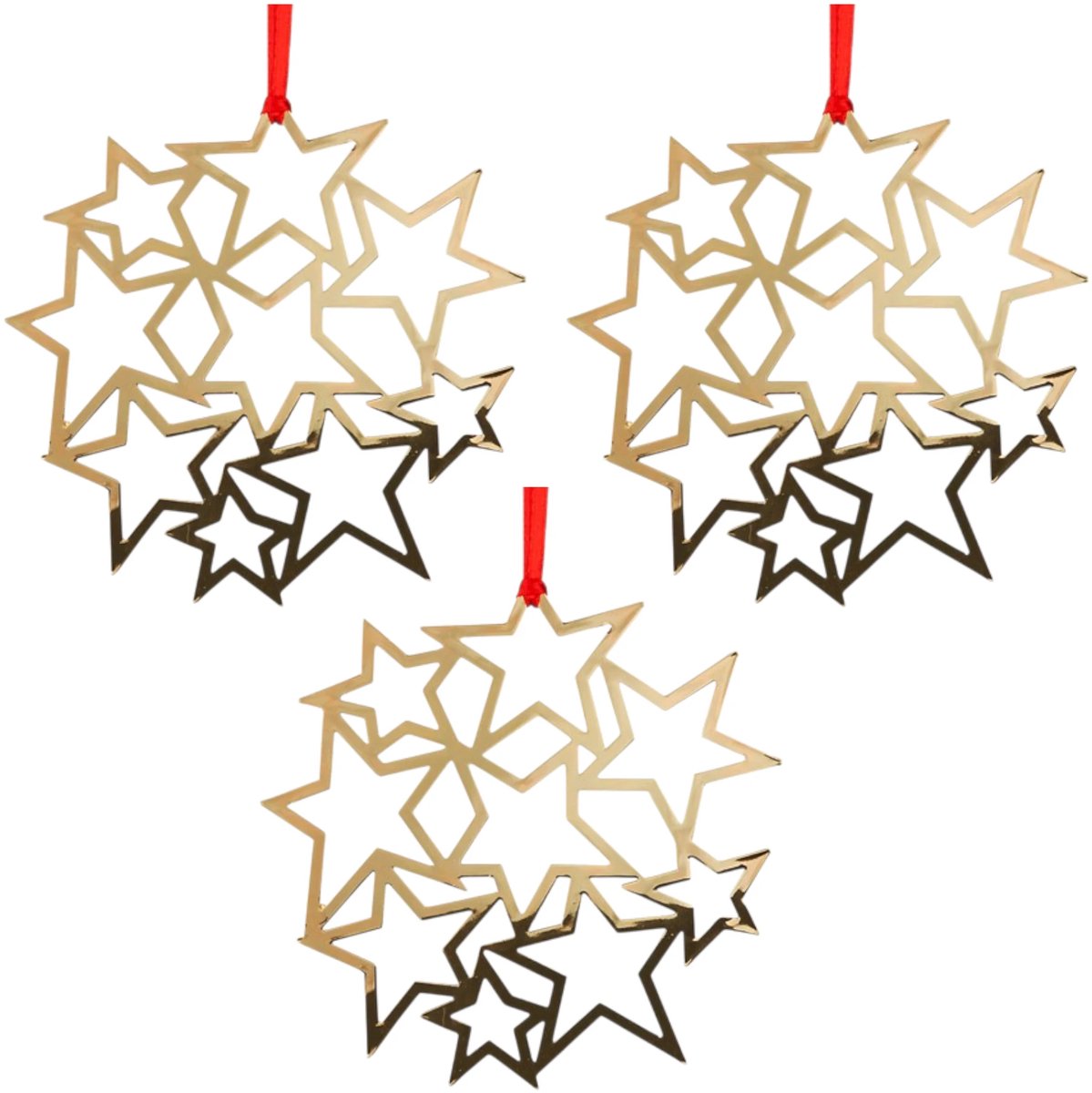 Gouden sterren kersthanger (set 3) - Pluto Design