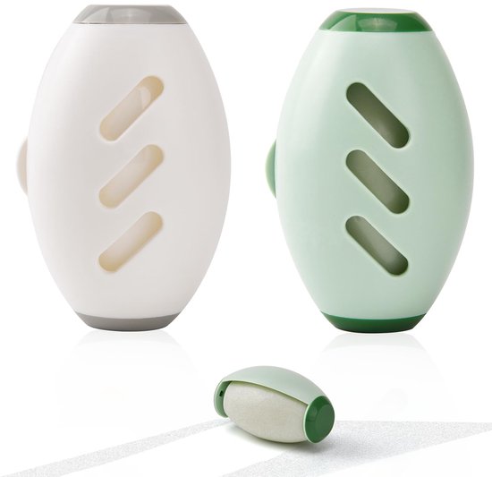 Herbruikbare Pluisroller Voor Huisdierenhaar - Wasbare Sticky Roller Voor Huisdierhaar - Hergebruikbaar & Sterk Aanhangend - 2 Stuks - Voor Kleding/Sofa/Tapijt - Wit & Groen