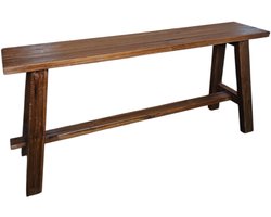 Kruk Teak 100cm Walnoot | Handgemaakt Bankje uit Gerecycled Hout Indonesië