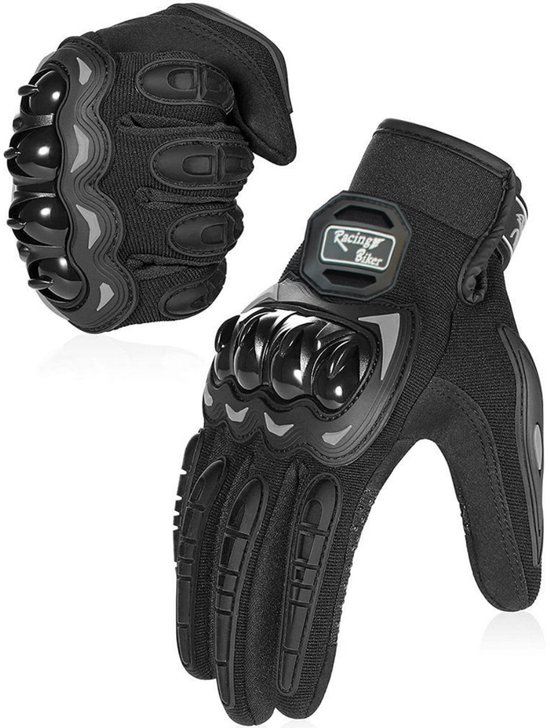 Gants de moto Dussdote - Gants tactiles à doigts longs - Adaptés aux courses de moto, ATV, alpinisme, chasse, motocross et autres sports de plein air - Zwart - Taille M