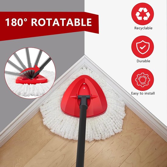 Têtes De Balai De Rechange Compatibles Avec Le Balai Rotatif O-Ceda EasyWring, Recharge De Serpillère Têtes De Balai De Rechange Compatibles Avec Le Balai Rotatif O-Ceda EasyWring, Recharge De Serpillère