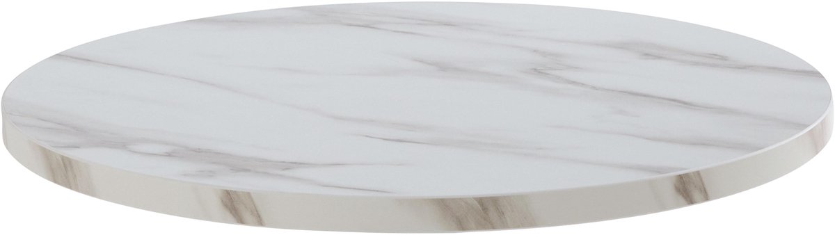 Plateau de table rond blanc avec cerclage doré 60 cm - Oviala Plateau de table rond blanc avec cerclage doré 60 cm - Oviala