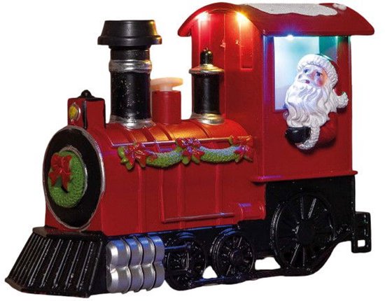 Annas collection - Trein met effecten 19x12,5 cm rood