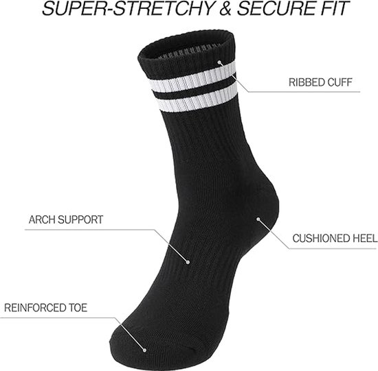 5 paar sokken - antislipsokken - vloersokken - puur katoenen sokken - antislipkousen - yogaoefeningsokken - one size fits all - geschikt voor yoga, ballet, dans, gym op blote voeten - zwart van Merkloos — afbeelding 3