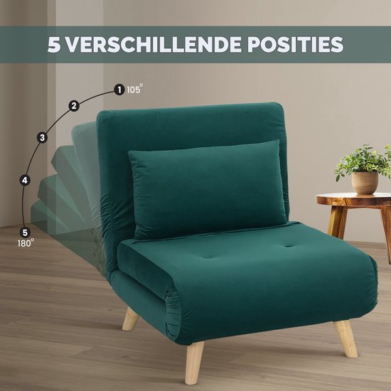 HOMCOM Uitklapbare slaapstoel, slaapbank, vouwmatras, logeerbed, opklapbed, bed (model 4