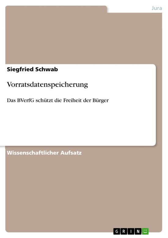 Vorratsdatenspeicherung - cover