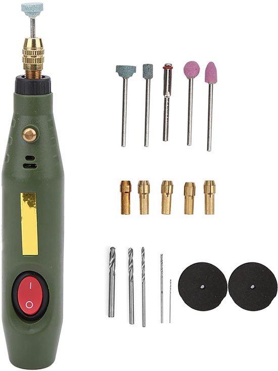 Mini-elektrische boormachine, multifunctioneel roterend gereedschap, roterende graveermachine, agaat-houtsnijgereedschap accessoiresset, multifunctioneel boren
