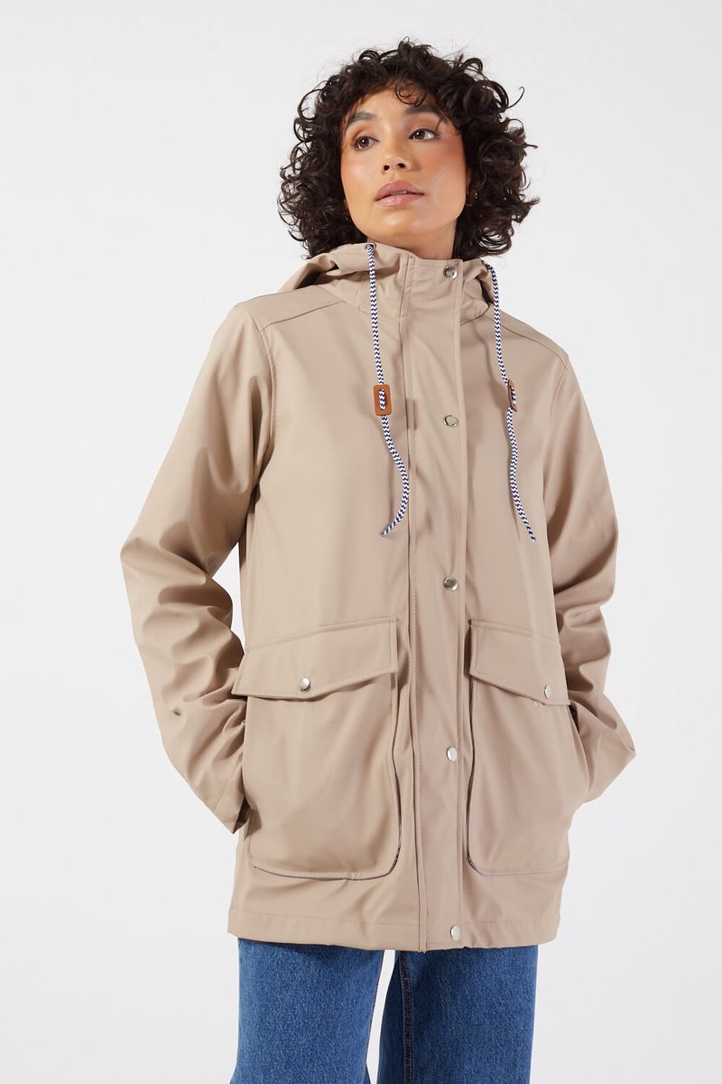 Marc Angelo Bruine Regenjas - Regenjas Dames - Maat L
