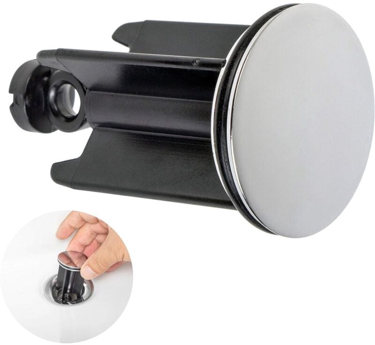 Universele wastafelplug Ø 40 mm, verchroomde afvoerplug, gemaakt van messing