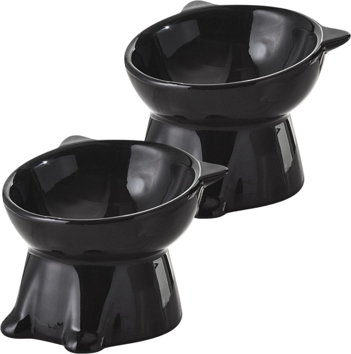 longziming -Verhoogde Kattenvoerbak – Keramische Voer- en Drinkbak met Kantelontwerp, Antislip & Ergonomisch – Comfortabel en Duurzaam voor Binnenkatten