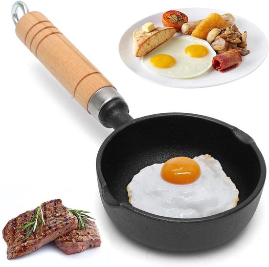 Yuragim Gietijzeren pan, 27 cm, voorgebrande gietijzeren pan, braadpan