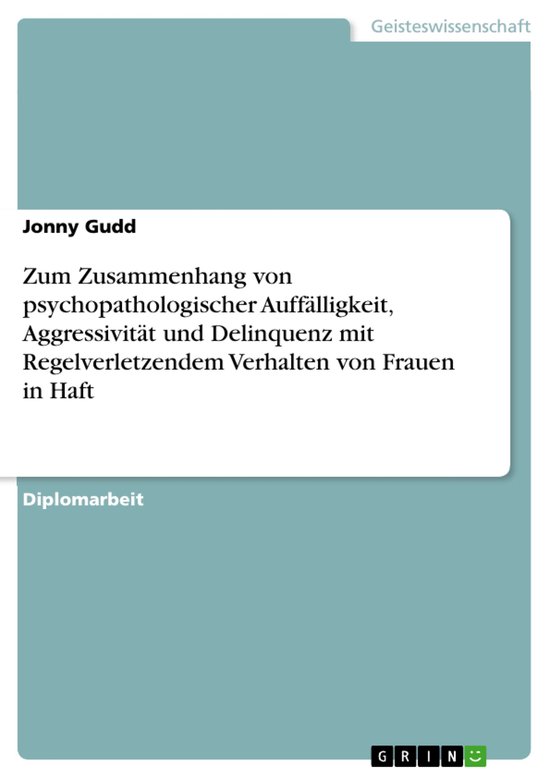 Zum Zusammenhang von psychopathologischer Auffälligkeit, Ag ... - cover