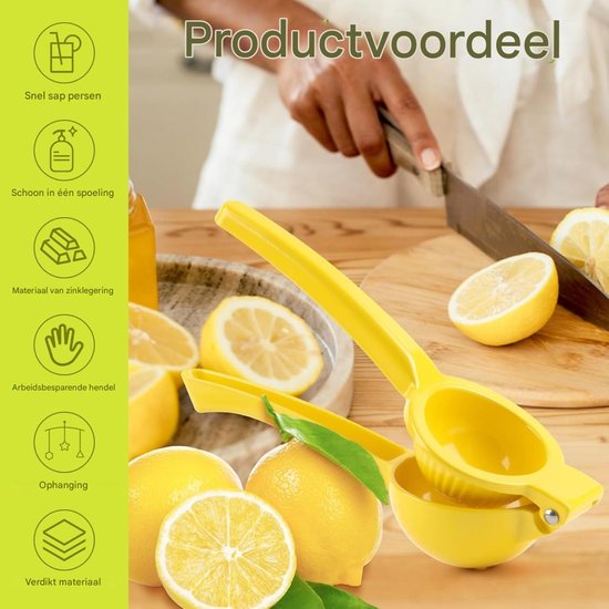 EXCITAT Citruspers - Handmatige citruspers met hendel - Metalen citruspers - Diameter 7 cm - Handmatige sinaasappelpers - Geschikt voor keukens, bars en restaurants - Geel van Merkloos — afbeelding 4