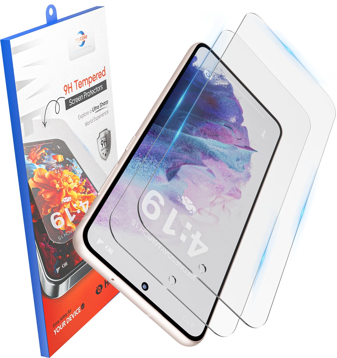 My Case 9H Gehard Glas Screenprotector geschikt voor Samsung Galaxy S21