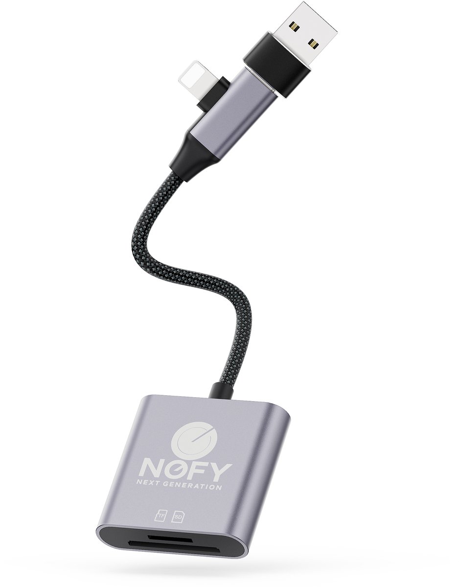 2-in-1 SD kaartlezer USB-C & USB-A met Lightning | MicroSD & TF kaartlezer | USB 3.0 snel dataoverdracht - Afbeelding 4