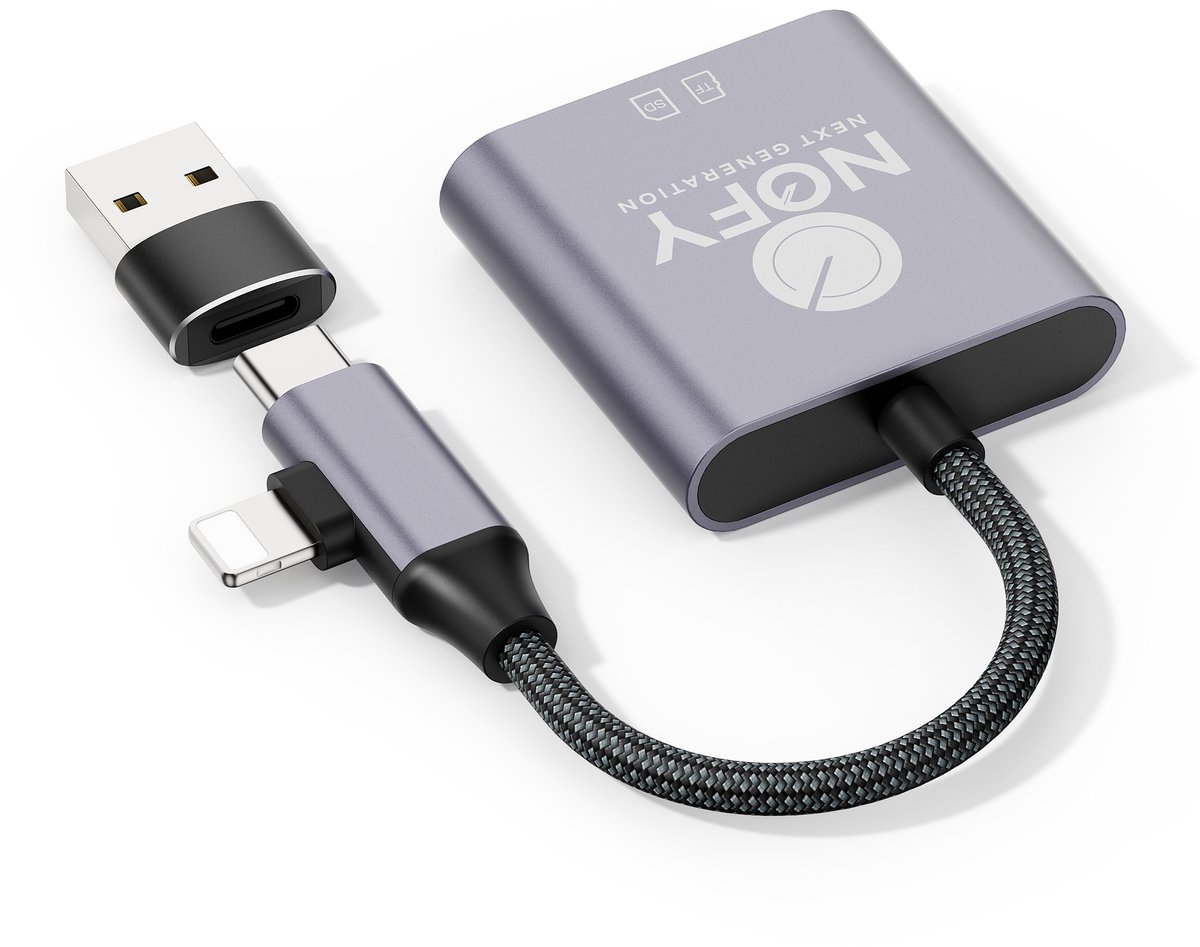 2-in-1 SD kaartlezer USB-C & USB-A met Lightning | MicroSD & TF kaartlezer | USB 3.0 snel dataoverdracht - Afbeelding 2