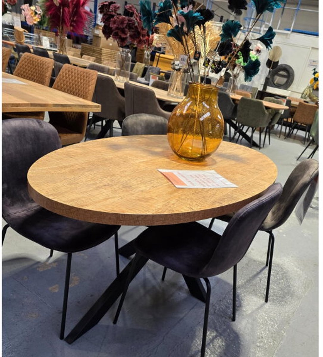 Meubelplaats Eettafel Sophie HPL mangohout ovaal 240x110 cm - Naturel Lichtbruin