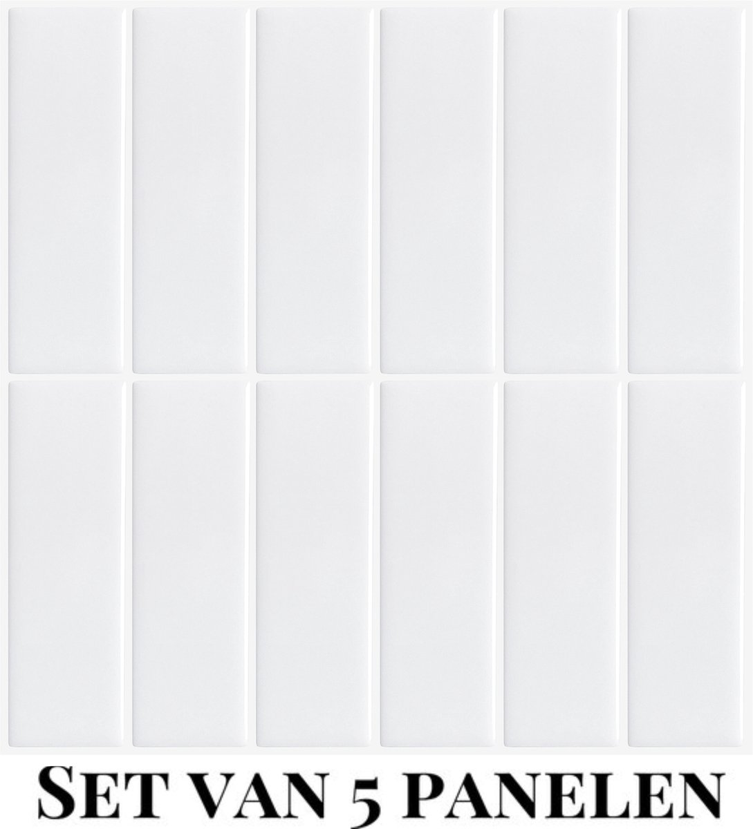 Wallways Wandpanelen - Plaktegels - Set van 5 Tegels - Tegelsticker - Zelfklevende Tegels - 30 x 30cm - Waterdicht - Krasbestendig - Hittebestendig - 3M Kleeflaag - 2MM dik - Alta White